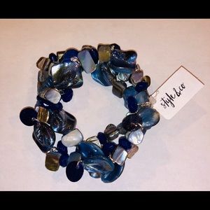 NWT Blue Bead Trio Bracelet set